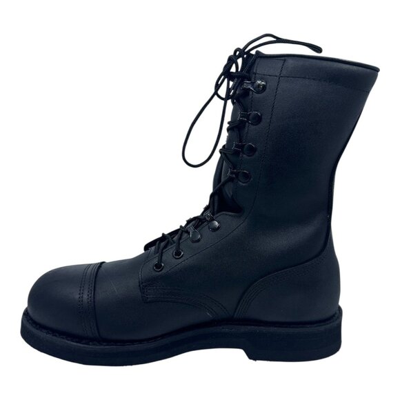 Addison Shoe Company Military Combat Boot 9R Black Steel Toe Leather USA 963006 - Picture 5 of 12